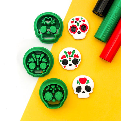 Sugar Skull Clay Cutter | Dia de Muertos Polymer Clay Tool