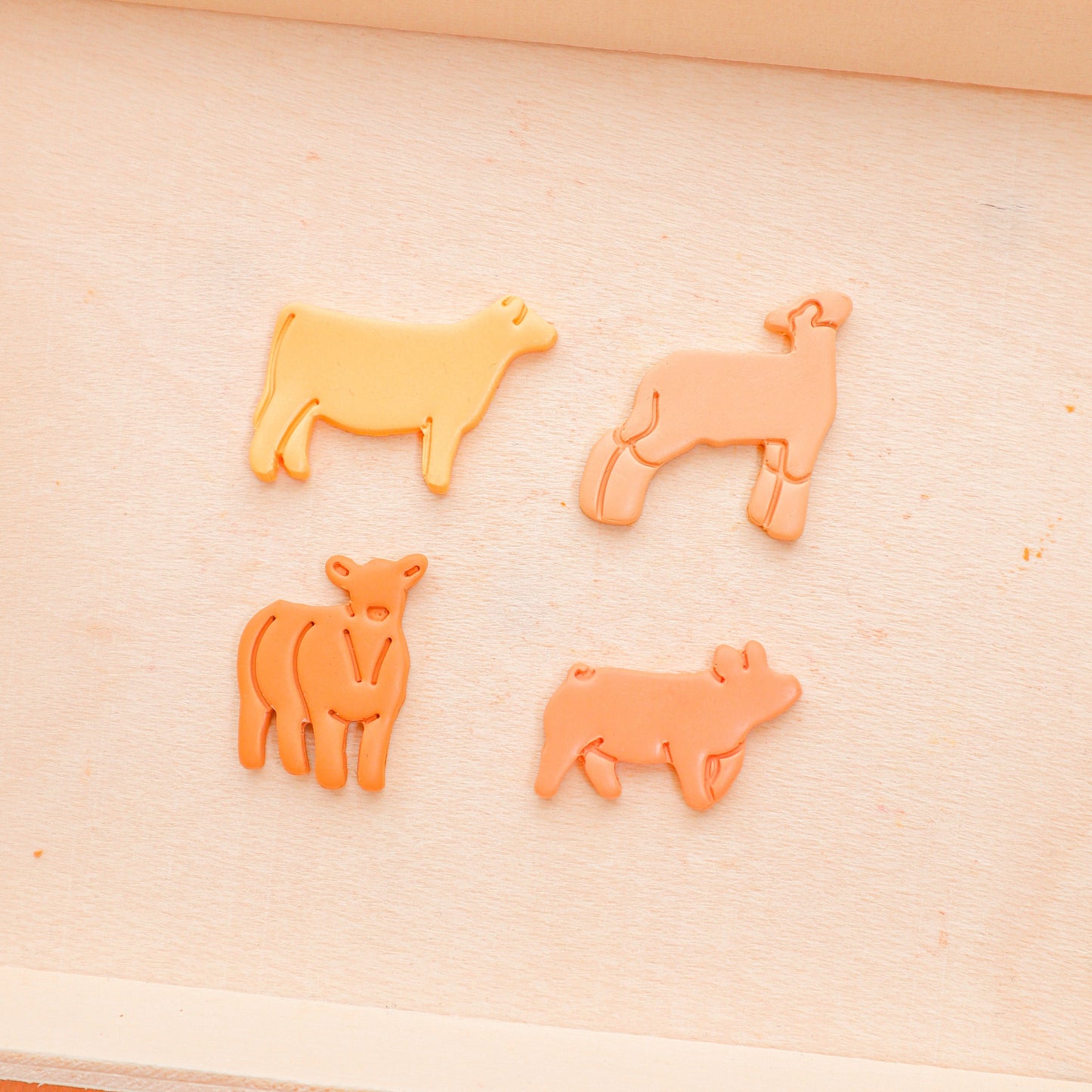 Lamb, Pig, Heifer, Steer Polymer Clay Cutters