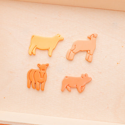 Lamb, Pig, Heifer, Steer Polymer Clay Cutters