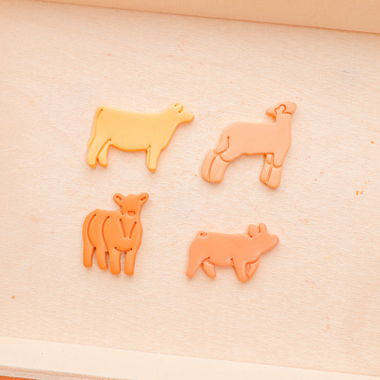 Lamb, Pig, Heifer, Steer Polymer Clay Cutters