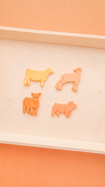 Lamb, Pig, Heifer, Steer Polymer Clay Cutters