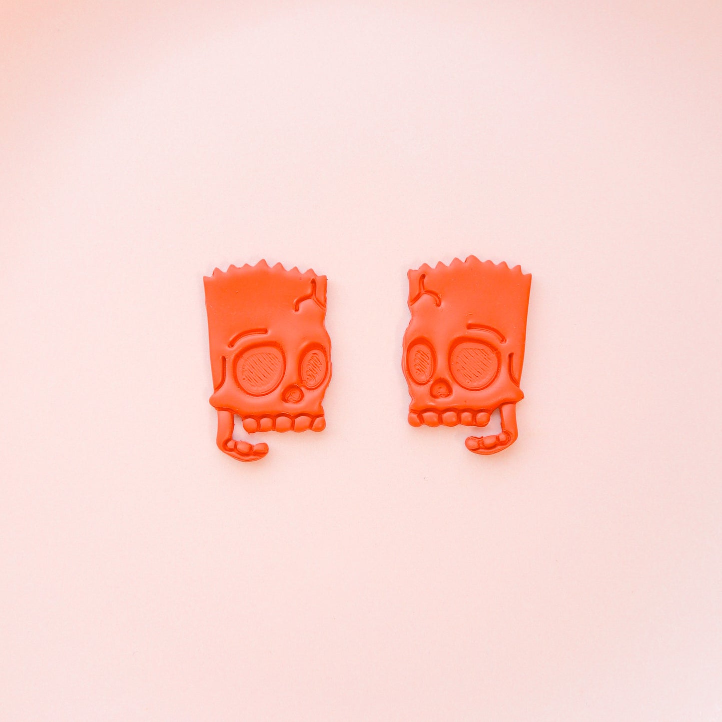 Bart and lisa simpson skull polymer clay cutter