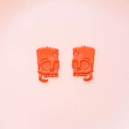 Bart and lisa simpson skull polymer clay cutter