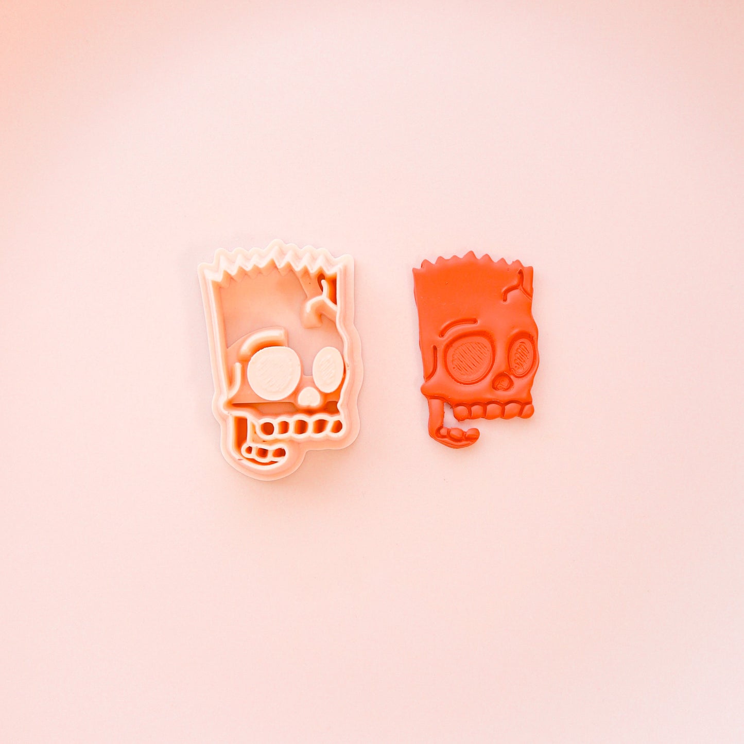 Bart and lisa simpson skull polymer clay cutter