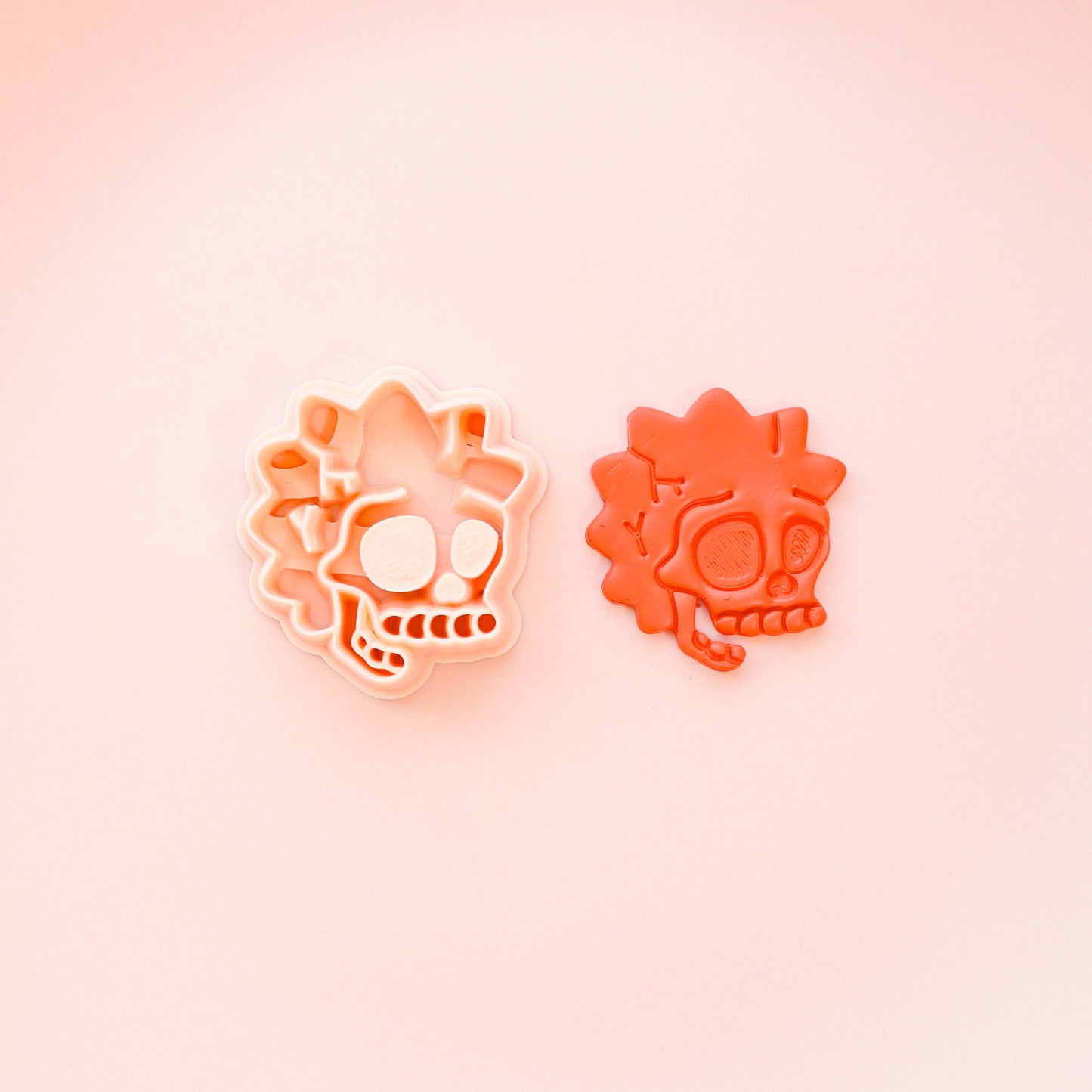 Bart and lisa simpson skull polymer clay cutter