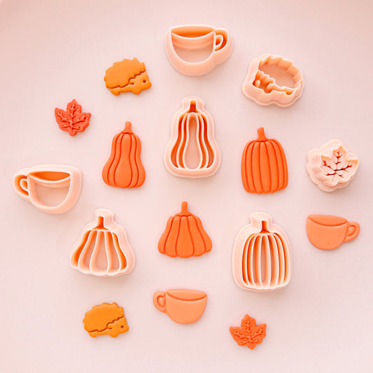 Fall polymer clay cutter, autumn polymer clay cutter pack, halloween polymer clay cutter