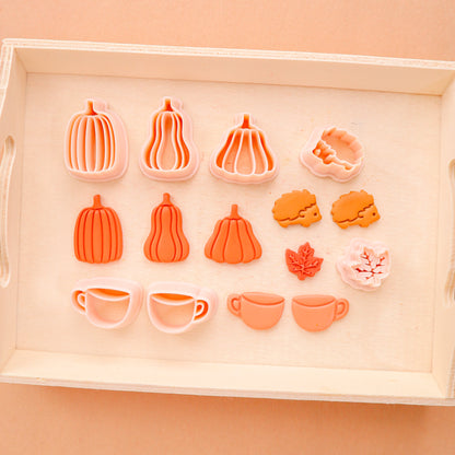 Fall polymer clay cutter, autumn polymer clay cutter pack, halloween polymer clay cutter