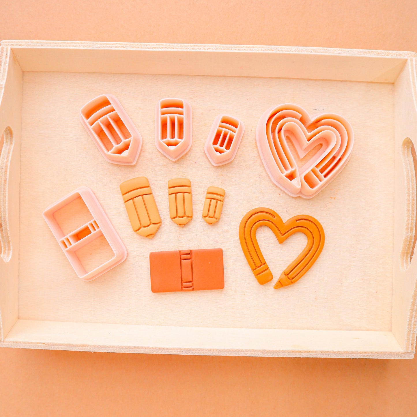 Heart, Pencil, Book clay cutter, school pack clay cutter