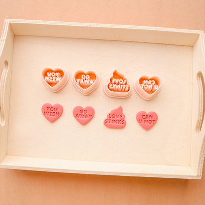 Anti Valentine's Day Clay Cutters, Candy Heart Cutter