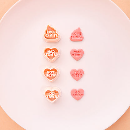 Anti Valentine's Day Clay Cutters, Candy Heart Cutter