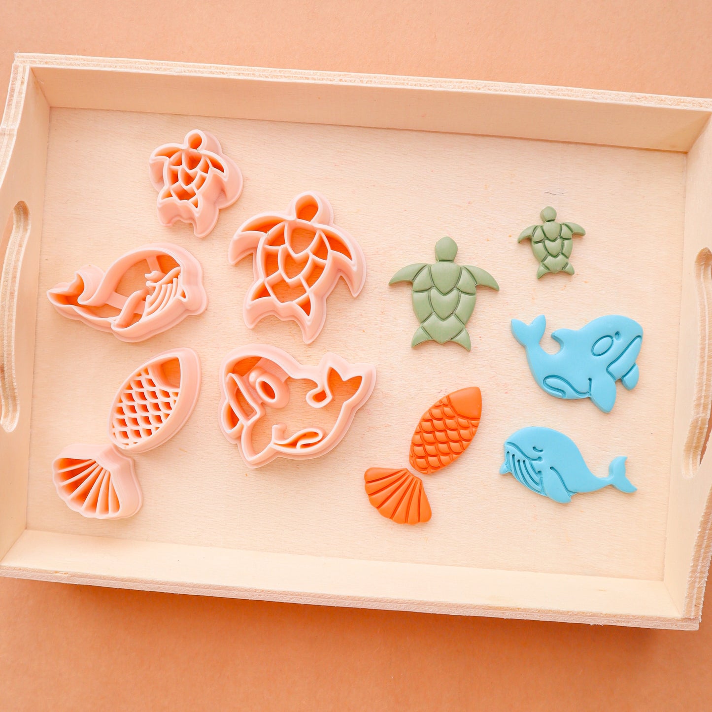 Sea Animal Clay Cutter Set: Whale, Turtle, Fish