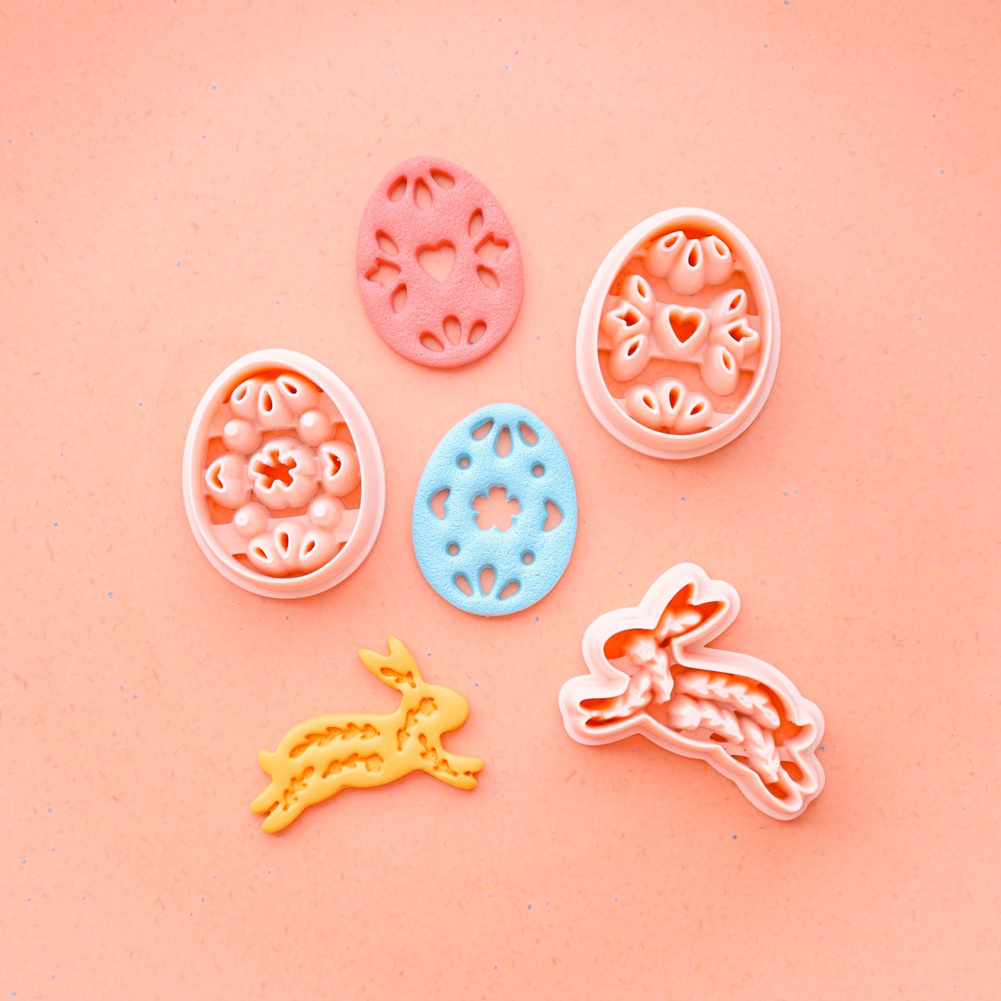 Easter Polymer Clay Cutters: Bunny & Egg Designs