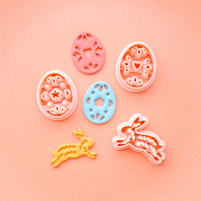 Easter Polymer Clay Cutters: Bunny & Egg Designs