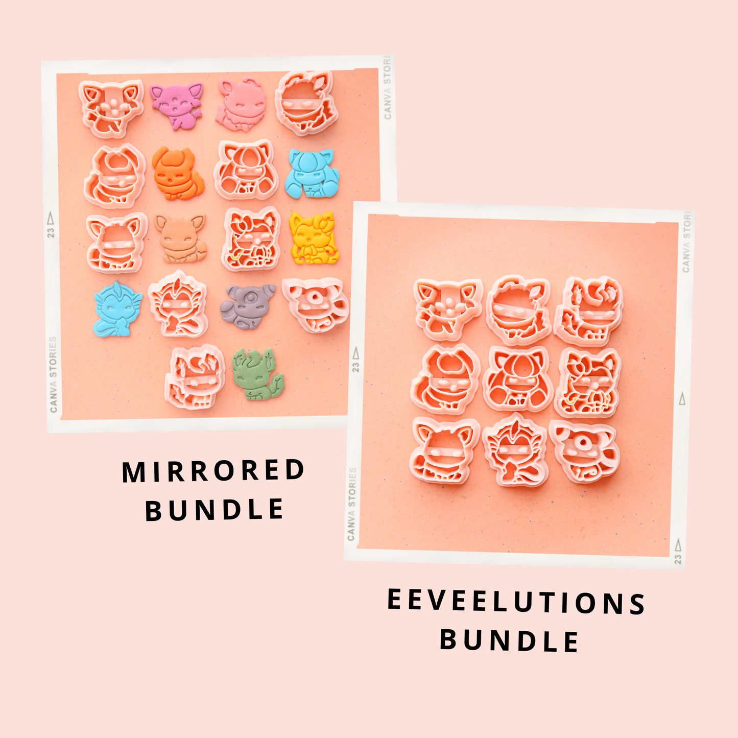 Eeveelutions Polymer Clay Cutters