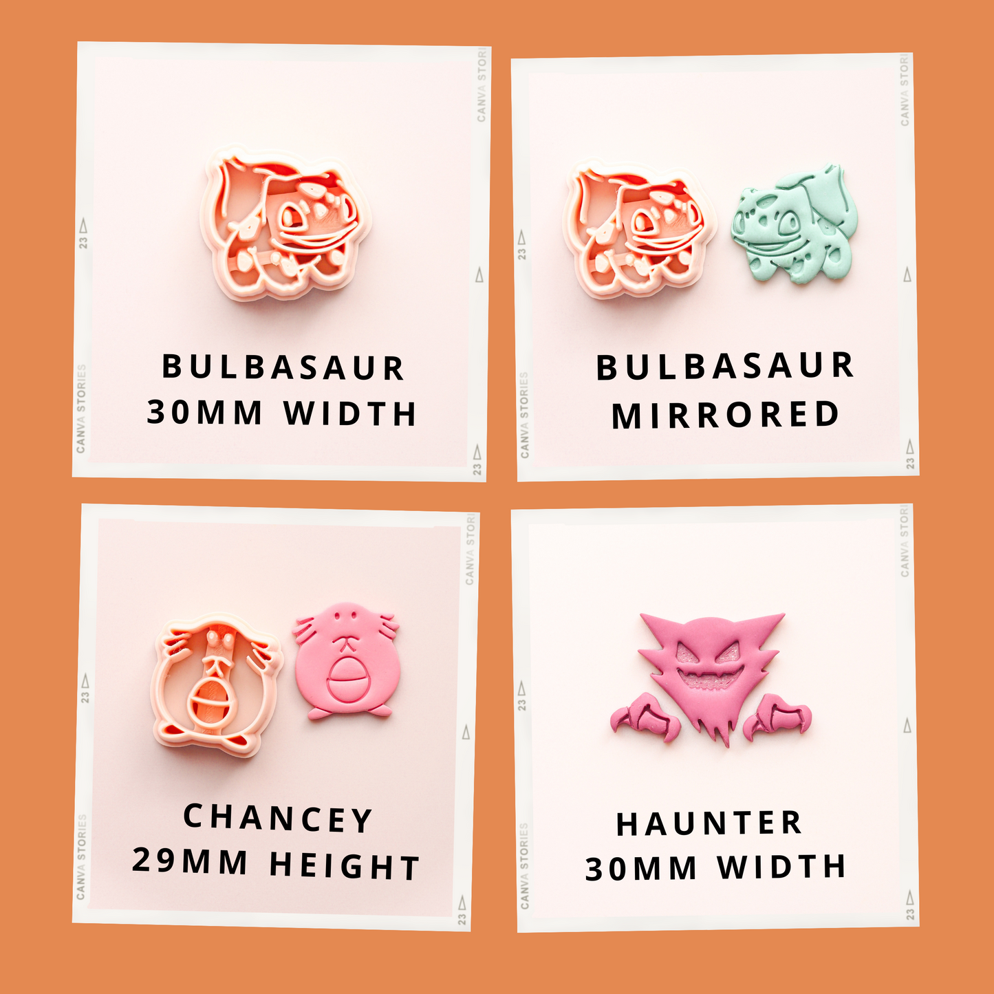 Pokemon polymer clay cutters