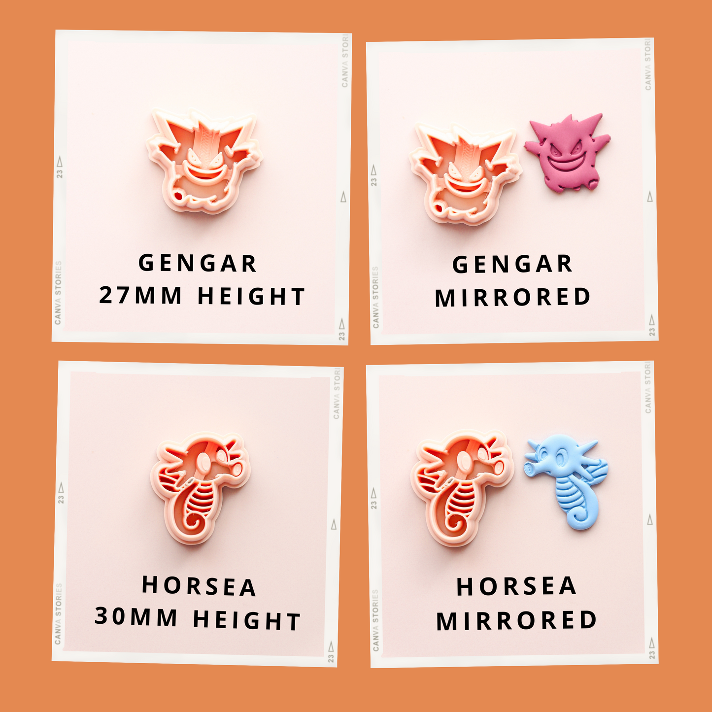 Pokemon polymer clay cutters