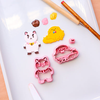 Puppy Cat and Sticky Inspired polymer clay cutters