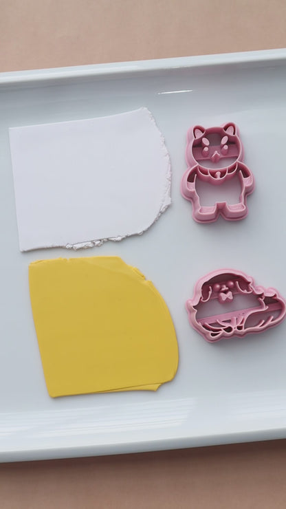 Puppy Cat and Sticky Inspired polymer clay cutters